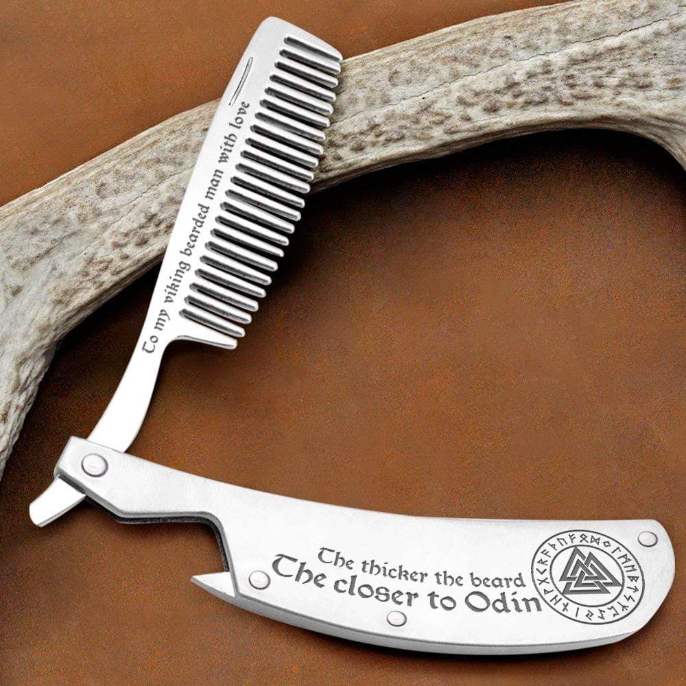 Folding Comb - To My Viking Bearded Man - The Thicker The Beard, The Closer To Odin - Gec26012