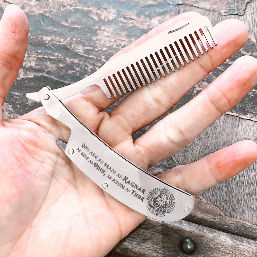 Folding Comb - Viking - To My Favorite Viking Dad - You Are As Brave As Ragnar, As Wise As Odin, As Strong As Thor - Gec18046