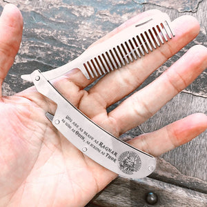 Folding Comb - Viking - To My Favorite Viking Dad - You Are As Brave As Ragnar, As Wise As Odin, As Strong As Thor - Gec18046