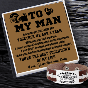 Football Bracelet - American Football - To My Man - You're The Best Catch Of My Life - Gbzo26001