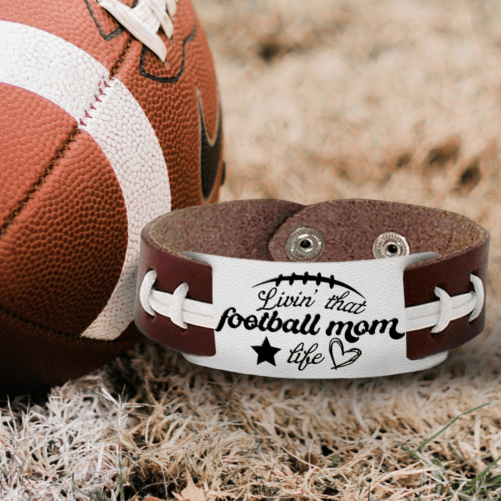 Personalized Football Mom Bracelet with Bling Name, Football Charm Bracelet  - CALLIE