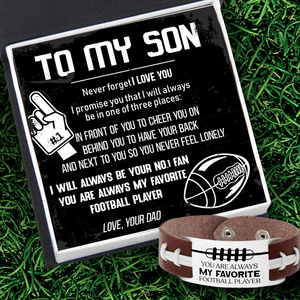 Football Bracelet - American Football - To My Son - From Dad - I Will Always In Front Of You To Cheer You On - Gbzo16014