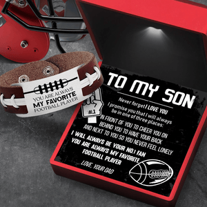Football Bracelet - American Football - To My Son - From Dad - I Will Always In Front Of You To Cheer You On - Gbzo16014