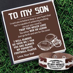 Football Bracelet - American Football - To My Son - From Dad - You Either Win Or Learn - Gbzo16011