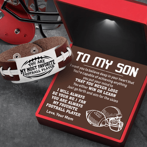 Football Bracelet - American Football - To My Son - From Mom - You Either Win Or Learn - Gbzo16010