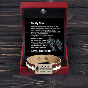 Football Bracelet - American Football - To My Son - From Mom - You're Capable Of Achieving Anything - Gbzo16002