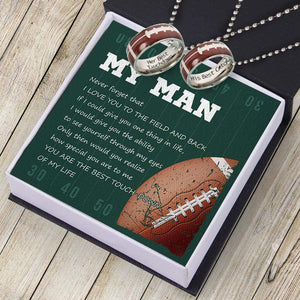 Football Couple Necklaces - American Football - To My Man - Falling In Love With You - Gnet26004