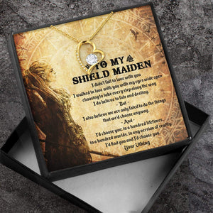 Forever Heart Necklace - Viking - To My Shield Maiden - I'd Choose You In A Hundred Lifetimes - Snr13009