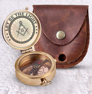 Freemason Engraved Compass - Let Be The Light - Gpb34006