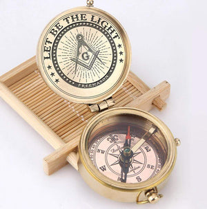 Freemason Engraved Compass - Let Be The Light - Gpb34006