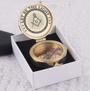 Freemason Engraved Compass - Let Be The Light - Gpb34006