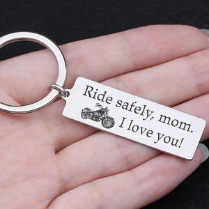 Gkc19005 - Biker Ride Safely Mom Keychain