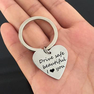 Gke15001 - Drive Safe Beautiful Heart Keychain