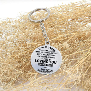 Gkm12011 - To My Boyfriend, I Love You And Only You - Circle Keychain