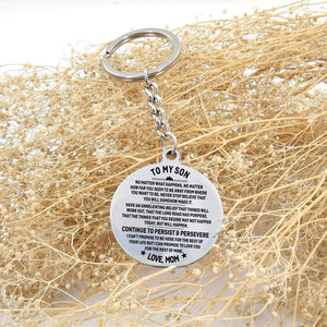 Gkm16020 - To My Son No Matter What Happens - Circle Keychain