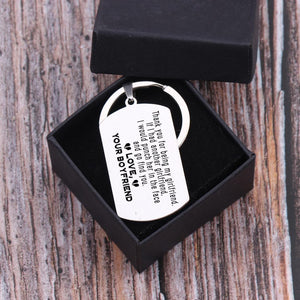 Gkn13003 - Thank You For Being My Girlfriend - Dog Tag Keychain
