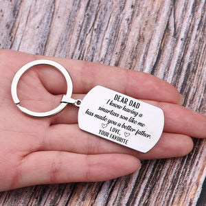 Gkn18004 - Dear Dad, You Having A Smartass Son - Dog Tag Keychain