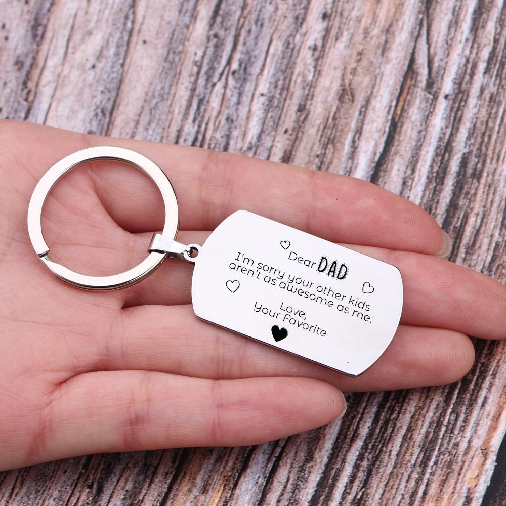 Gkn18050 - Dear Dad, I'm Sorry Your Other Kids Aren't As Awesome As Me - Dog Tag Keychain