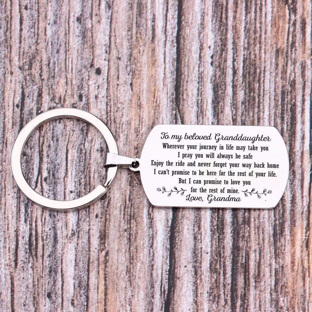 Gkn23003 - To My Beloved Granddaughter - Love, Grandma - Dog Tag Keychain