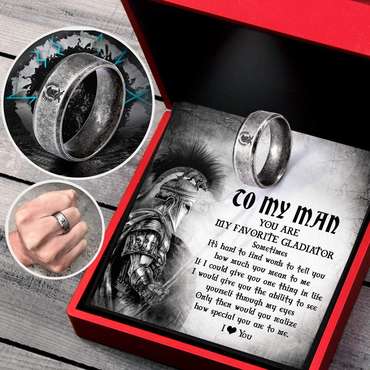 Gladiator Helmet Ring - Roman - To My Man - How Special You Are To Me - Gri26012