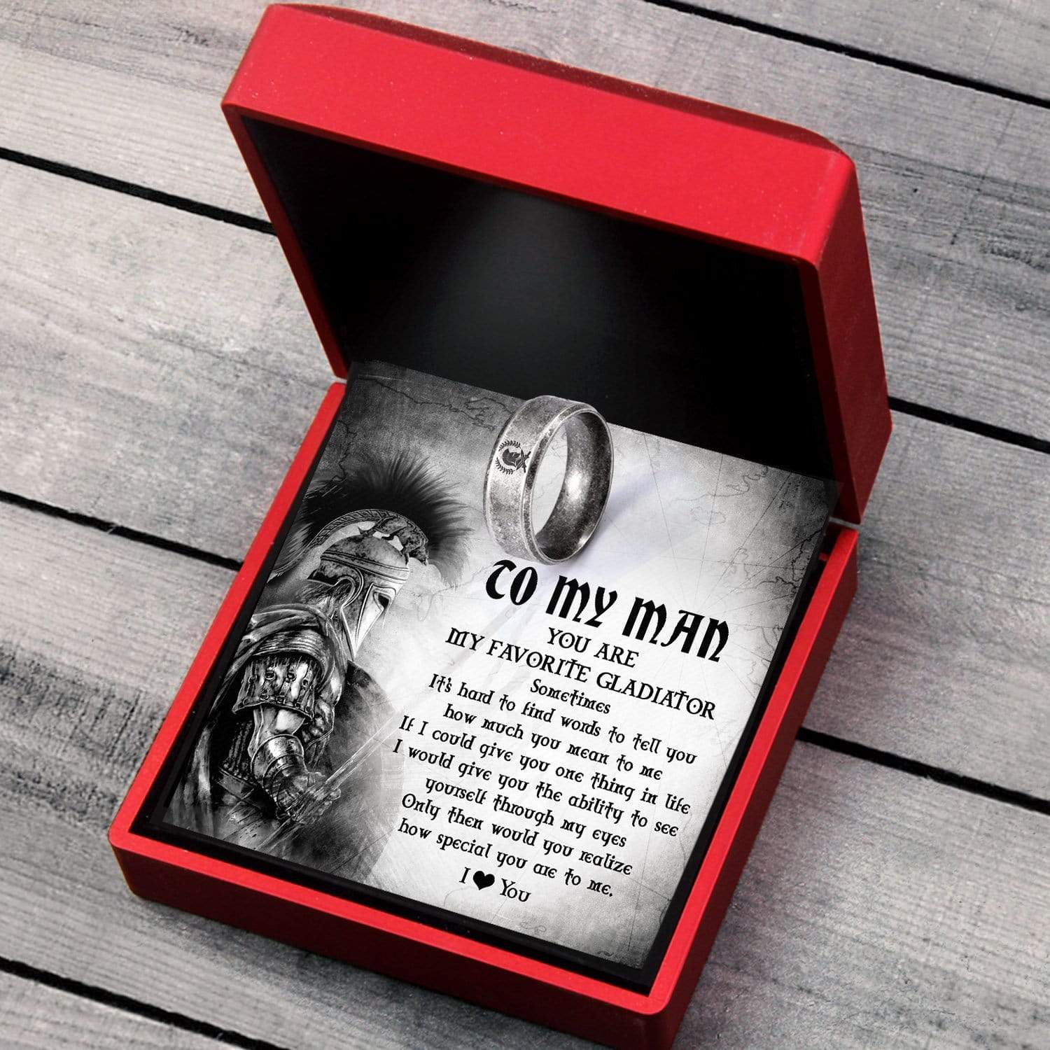 Gladiator Helmet Ring - Roman - To My Man - How Special You Are To Me - Gri26012