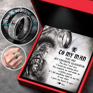 Gladiator Helmet Ring - Roman - To My Man - You Are My Favorite Gladiator - Gri26010