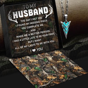Glow Arrowhead Necklace - To My Husband - All Of My Lasts To Be With You - Gnal14001