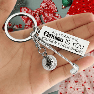 Golf Ball Racket Keychain - Golf - To My Man - All I Want For Christmas Is You - Gkzs26001