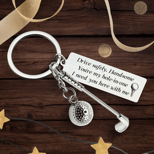 Golf Ball Racket Keychain - Golf - To My Man - I Love You To The Green And Back - Gkzs26002