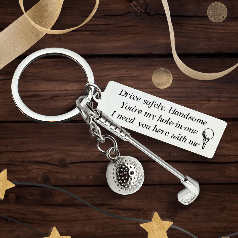 Golf Ball Racket Keychain - Golf - To My Man - I Love You To The Green And Back - Gkzs26002