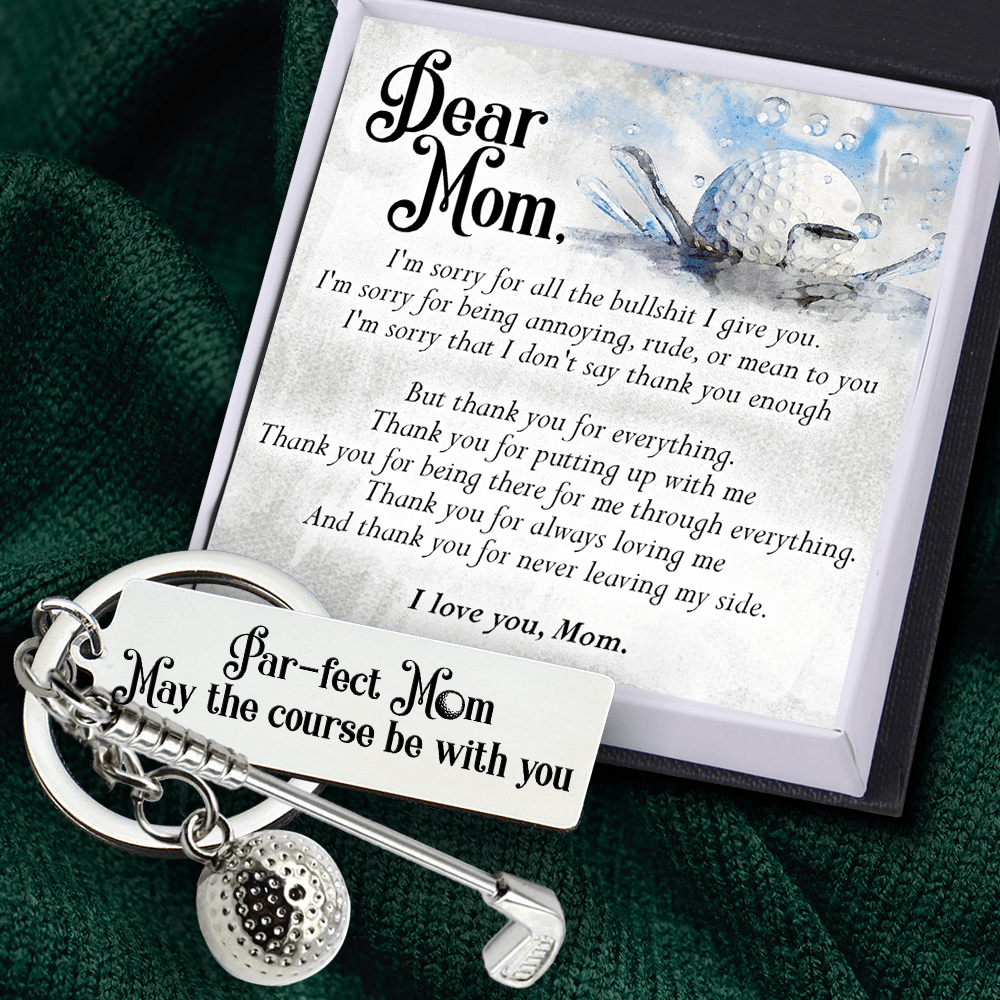 Golf Ball Racket Keychain - Golf - To My Mom - Thank You For Always Loving Me - Gkzs19001