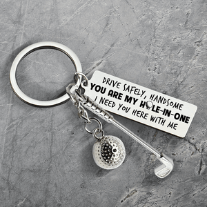 Golf Ball Racket Keychain - Golf - To My Par-fect Husband - I Need You Here With Me - Gkzs14001