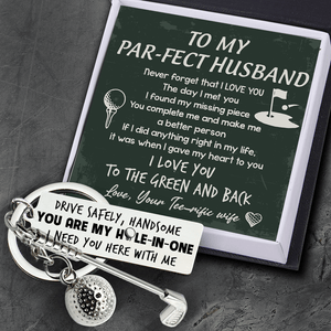 Golf Ball Racket Keychain - Golf - To My Par-fect Husband - You're My Hole-in-one - Gkzs14002