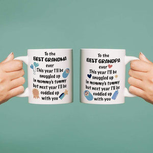 Grandma And Grandpa Mug Set - Family - To Grandma Grandpa - Next Year I'll Be Cuddled Up With You - Sjna21001