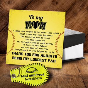 Handmade Leather Softball Keychain - Softball - To My Mom - You Taught Me How To Fight - Gkqc19003