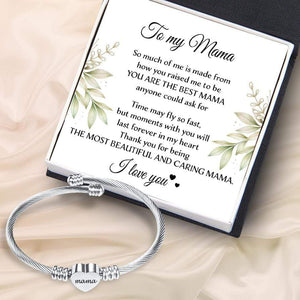 Heart Charm Bangle - Family - To Mama - The Most Beautiful And Caring Mama - Gbbe19001