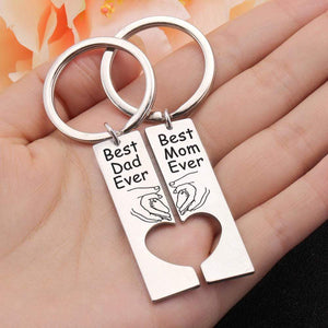 Heart Couple Keychains - Family - Mom & Dad To Be - Best Dad Ever - Gkh19003