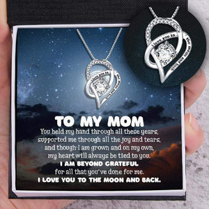 Heart Crystal Necklace - Family - To My Mom - I Love You To The Moon And Back - Gnzk19006