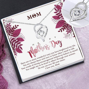 Heart Crystal Necklace - Family - To My Mom - No One Can Ever Fill Your Shoes - Gnzk19013