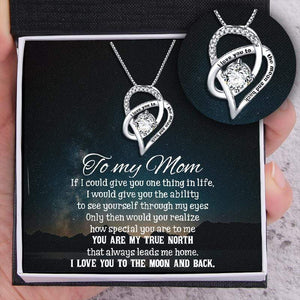 Heart Crystal Necklace - Travel - To My Mom - You Are My True North - Gnzk19004