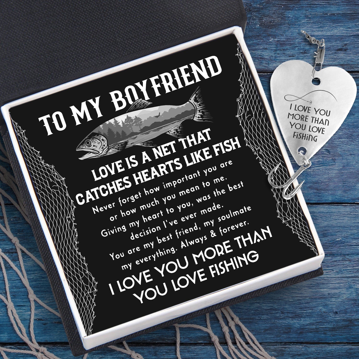 Heart Fishing Lure - Fishing - To My Boyfriend - I Love You More Than You  Love Fishing - Gfc12002, image size:1500x1500