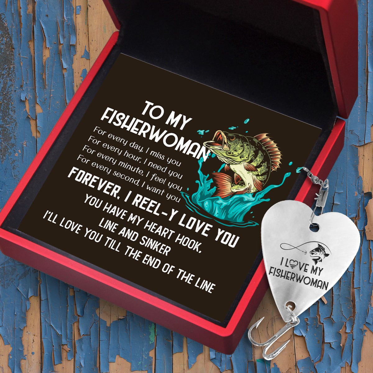 Heart Fishing Lure - Fishing - To My Fisherwoman - You Have My Heart Hook, Line and Sinker - Gfc13002
