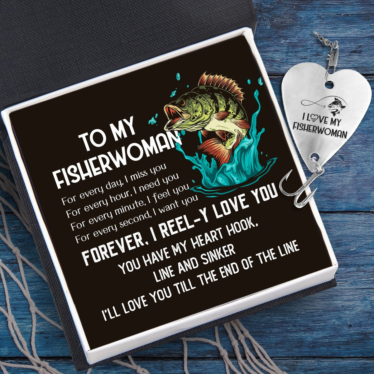 Heart Fishing Lure - Fishing - To My Fisherwoman - You Have My Heart Hook, Line and Sinker - Gfc13002