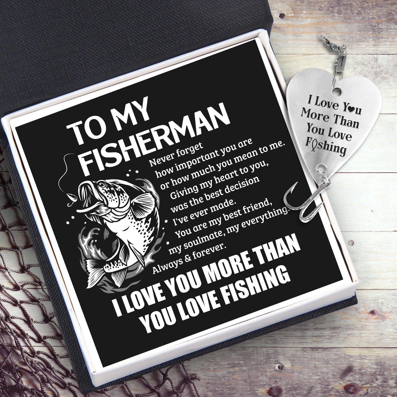 Heart Fishing Lure - Fishing - To My Man - I Love You More Than You Love Fishing - Gfc26004