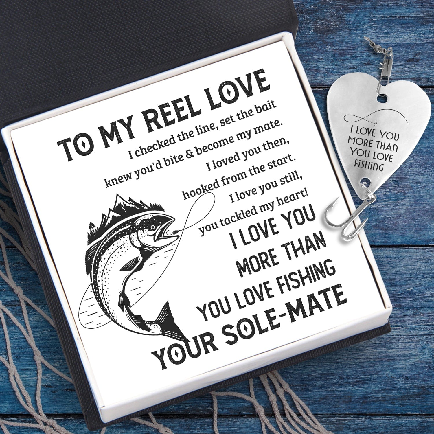 Heart Fishing Lure - Fishing - To My Reel Love - I Love You More Than You Love Fishing - Gfc13005
