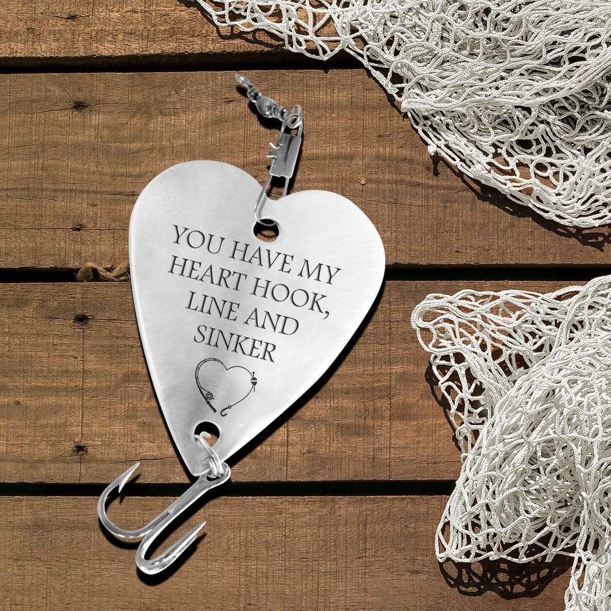 Fishing Lure Boyfriend Gifts You Have My Heart Hook Line and Sinker Husband  Christmas Valentines Gift Fisherman for Him Birthday Present (You Have My