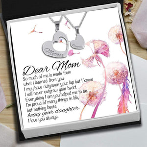 Heart Hollow Necklaces Set - Family - To My Mom - Everything I Am You Helped Me To Be - Gnfb19003