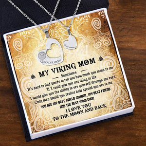 Heart Hollow Necklaces Set - Viking - To My Viking Mom - I Love You To The Moon And Back - Gnfb19002