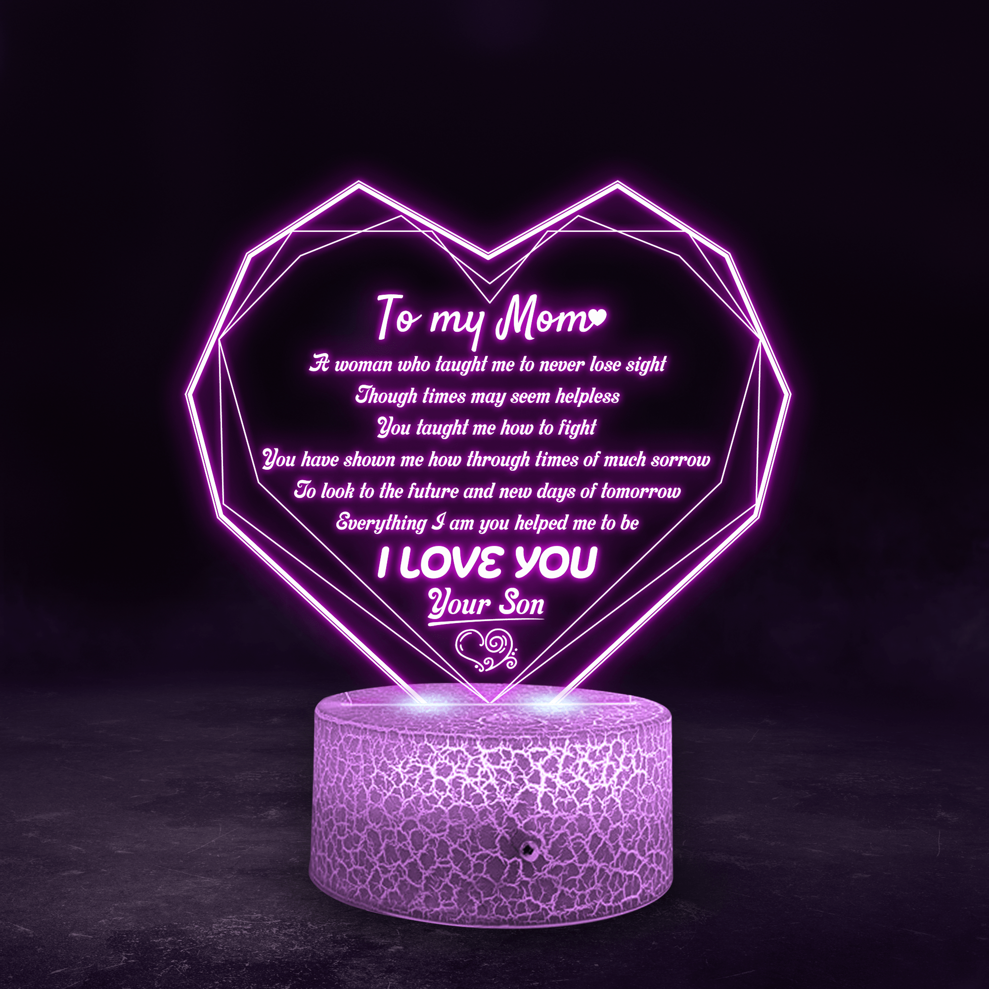  I Love You to The Moon and Back LED Crystal Heart Lighted Light  Up Heart on a Red Heart Base Color Changing : Tools & Home Improvement