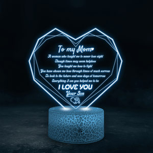Heart Led Light - Family - From Son - To Mom - Everything I Am You Helped Me To Be - Glca19008